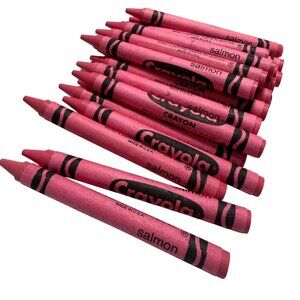Vintage Retired Crayola Salmon Crayons Bulk Lot Of 16 Pieces For Art & Crafts